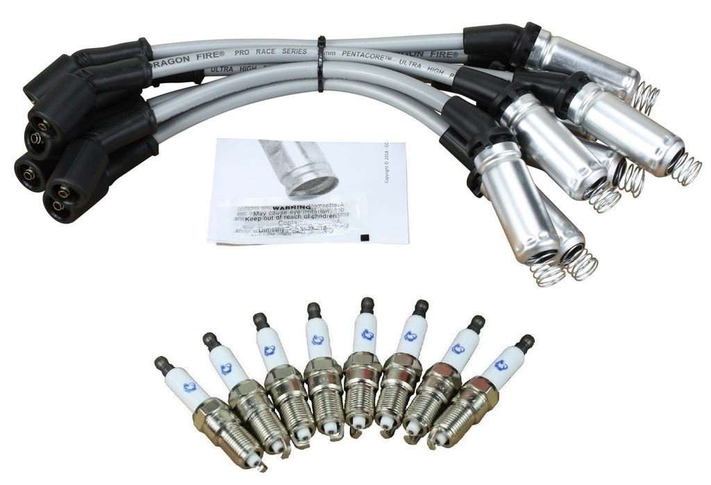 Stage 1 Ignition Kit - 2014-2021 GM CARS/TRUCKS LT Gen V Iridium Plugs / 10.75" SILVER Plug Wires