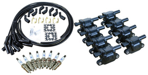 Stage 2 Ignition Kit - 2014-2021 GM CARS/TRUCK LT Gen V - SQUARE Coils / Iridium Spark Plugs / Universal Ceramic 500 Ohm BLACK Plug Wires w/Black Boots