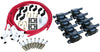Stage 2 Ignition Kit - 2014-2021 GM CARS/TRUCK LT Gen V - SQUARE Coils / Iridium Spark Plugs / Universal Ceramic TRANSPARENT RED Plug Wires