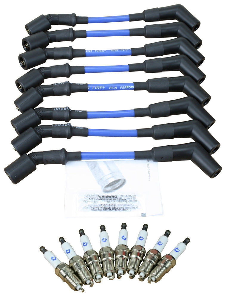 Stage 1 Ignition Kit - 2014-2021 GM CARS/TRUCKS LT Gen V Iridium Plugs / 9.5" BLUE Plug Wires