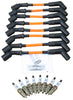 Stage 1 Ignition Kit - 2014-2021 GM CARS/TRUCKS LT Gen V Iridium Plugs / 9.5" 500 Ohm ORANGE Plug Wires w/Black Boots