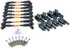 Stage 2 Ignition Kit - 2014-2021 GM CARS/TRUCK LT Gen V - ROUND Coils / Iridium Spark Plugs / 9.5" 500 Ohm ORANGE Plug Wires w/Black Boots