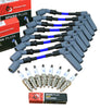 Stage 1 Ignition Kit - 2014-2021 GM CARS/TRUCKS LT Gen V Iridium Plugs / 8.5" BLUE Plug Wires w/ Grey Boots