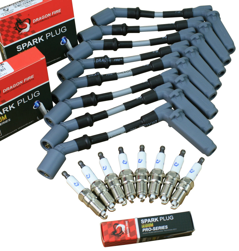 Stage 1 Ignition Kit - 2014-2021 GM CARS/TRUCKS LT Gen V Iridium Plugs / 8.5" SILVER Plug Wires