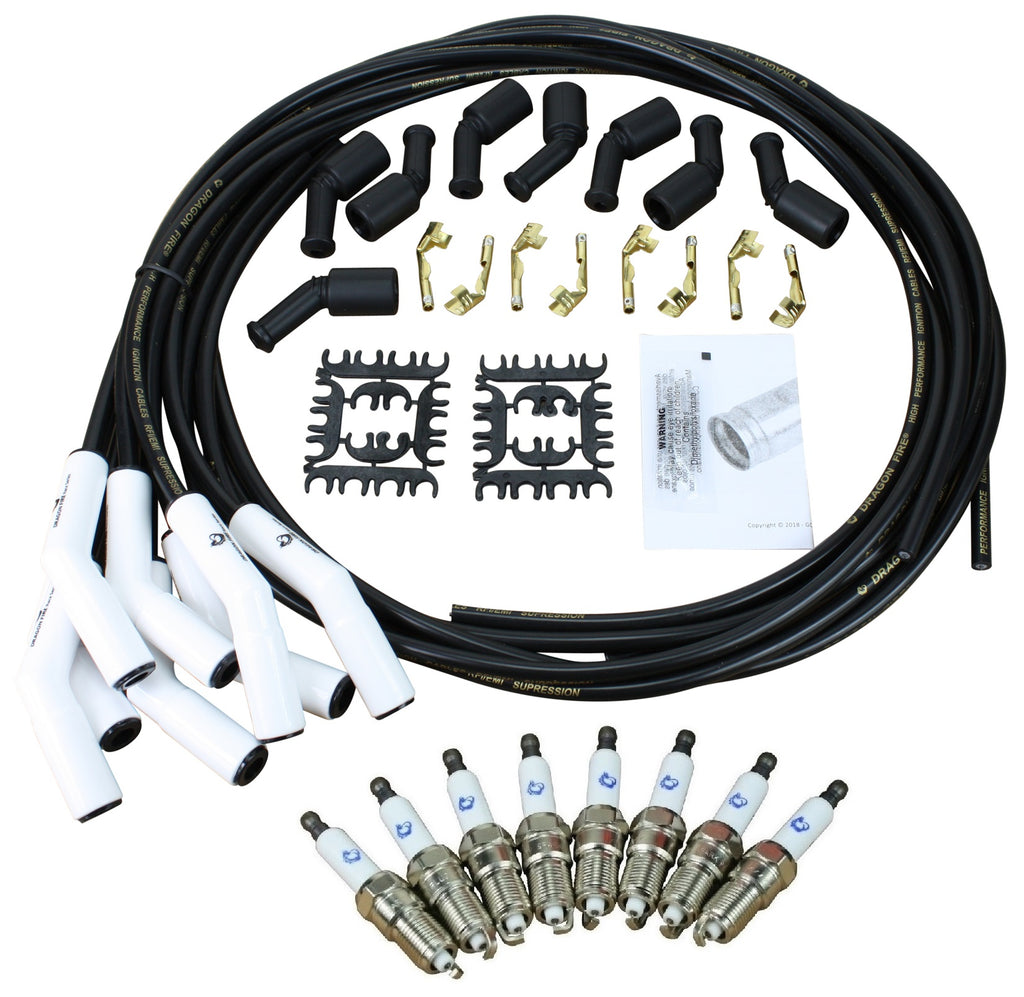 Stage 1 Ignition Kit - 2014-2021 GM CARS/TRUCKS LT Gen V Iridium Plugs / Universal Ceramic BLACK Plug Wires