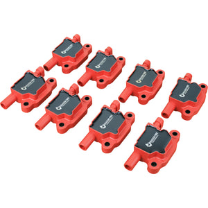Ignition Coil Set - 2005-2013  GM LS2/LS3/LS4/LS7/LS9 - SQUARE Type - RED